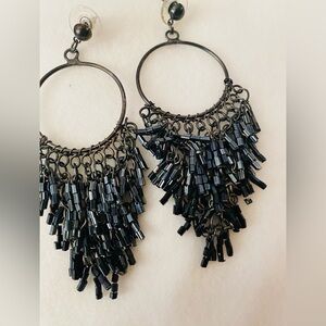 Black beaded earrings